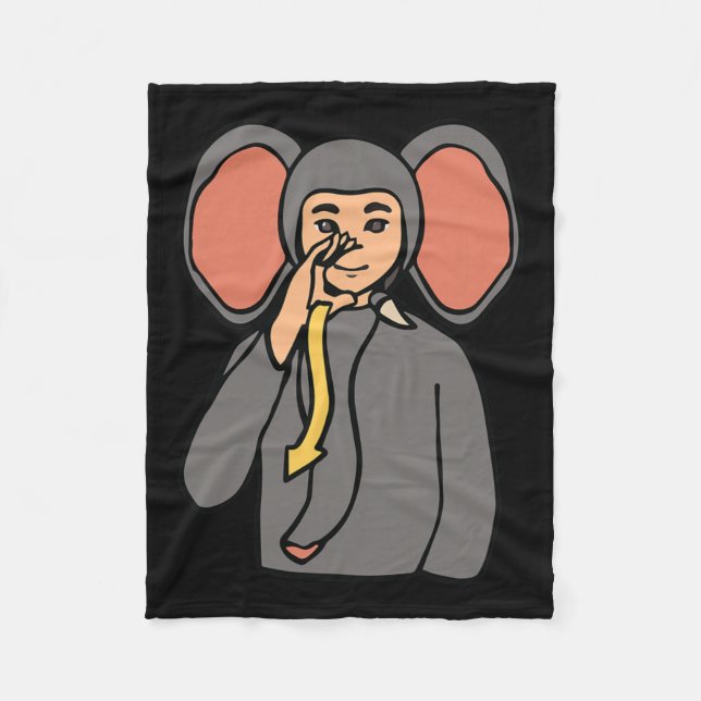 Asl Hand Gesture Deaf Hearing Loss Awareness Boy  Fleece Blanket (Front)