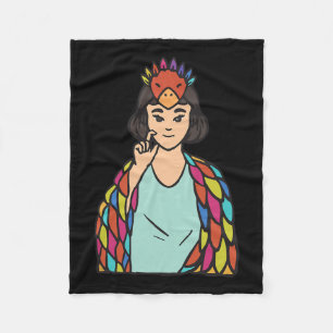 Asl Hand Gesture Deaf Hearing Loss Awareness Girl  Fleece Blanket