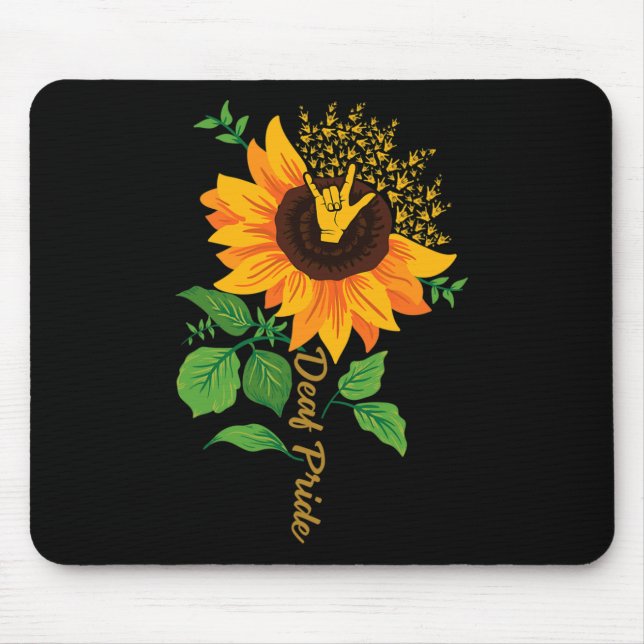 Asl Hand Gesture Deaf Hearing Loss Awareness  Mouse Pad (Front)