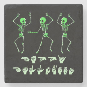 ASL Happy Halloween I - Cute Spooky Season Stone Coaster