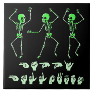 ASL Happy Halloween I - Cute Spooky Season Tile