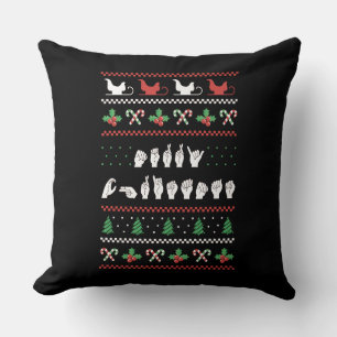 ASL Happy Halloween III - Cute Spooky Season Throw Pillow