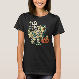ASL Happy Halloween Party Skeletons T-Rex Fun Wome T-Shirt