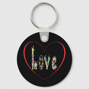 ASL Heart Full of Love Keychain