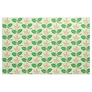 ASL I Love You Flower Patterned Fabric