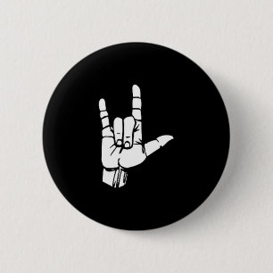 Asl I Love You Gift American Sign Language Tee Pre 2 Inch Round Button