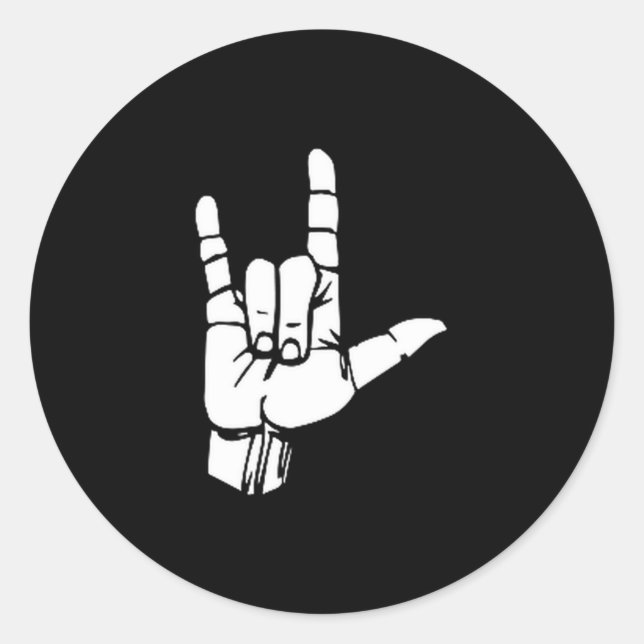 Asl I Love You Gift American Sign Language Tee Pre Classic Round Sticker (Front)