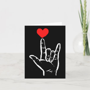 Asl I Love You Hand Heart American Sign Language V Card