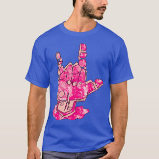 ASL I Love You Hand Pink T-Shirt