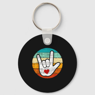 Asl I Love You, Sign Language Heart Love Valentine Keychain