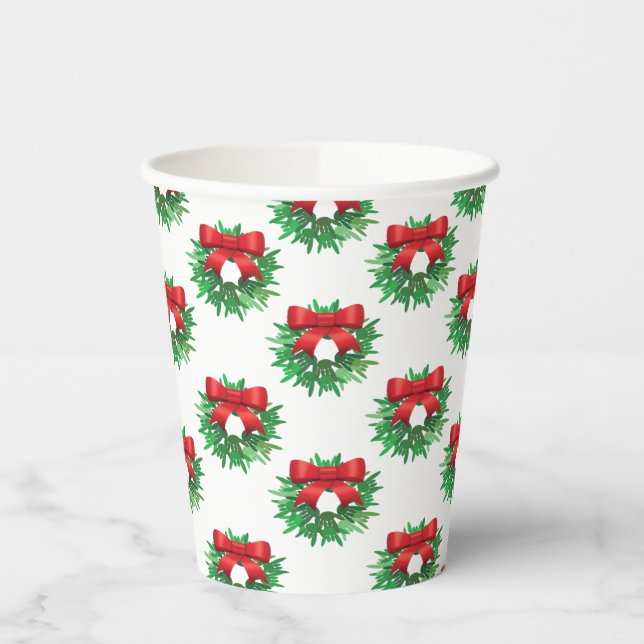 ASL I Love you Wreath Paper Cups Size: 8oz  (Left)