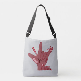 ASL ILY Design - Love Wounded But Still Strong Crossbody Bag