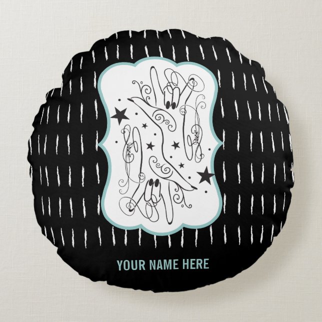 ASL ILY Handsign Round Pillow (Front)