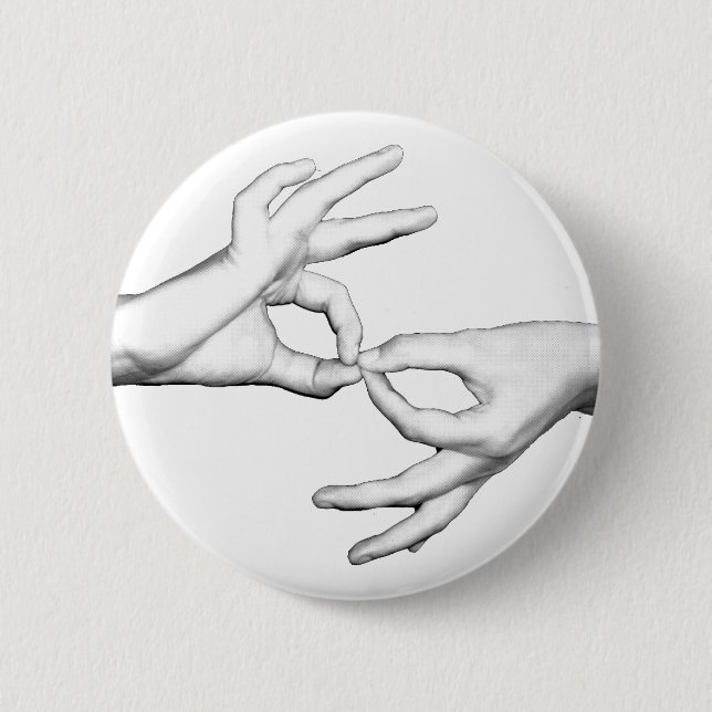 ASL Interpreter 2 Inch Round Button (Front)