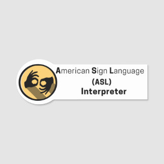 ASL Interpreter Professional Tag