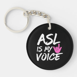 ASL Is My Voice - Deaf Awareness  Keychain