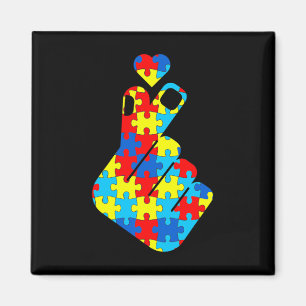 ASL Korean Love Sign Language Autism Awareness Sup Magnet