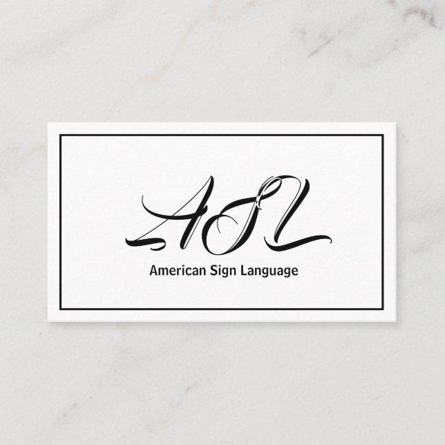 ASL, Langue des signes, Traducteur, Carte de visit (Devant)