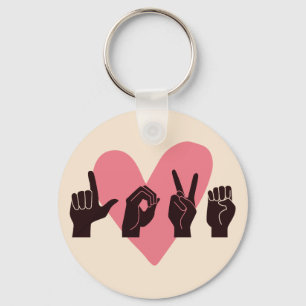 ASL Love IV - Valentine's Day Keychain