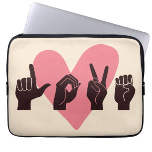 ASL Love IV - Valentine's Day Laptop Sleeve