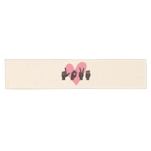 ASL Love IV - Valentine's Day Short Table Runner
