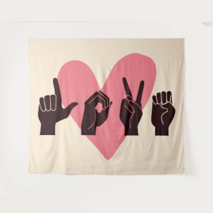 ASL Love IV - Valentine's Day Tapestry
