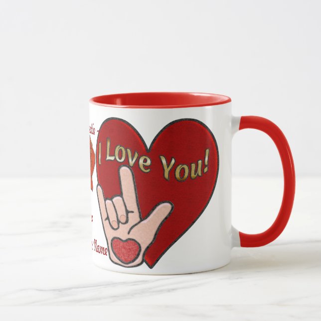 ASL Love (Personalized) Mug (Right)