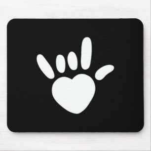 ASL Love Sign American Sign Language Deaf Awarenes Mouse Pad