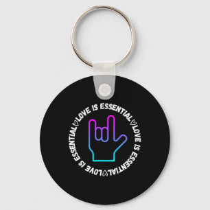 Asl Love Sign Disability Awareness Keychain