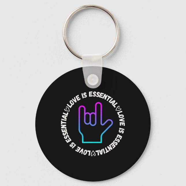 Asl Love Sign Disability Awareness  Keychain (Front)
