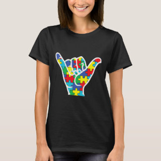 asl love sign hand autism awareness 2022 mom dad a T-Shirt