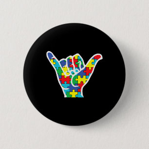Asl Love Sign Hand Autism Awareness Mom Dad Aunt U 2 Inch Round Button