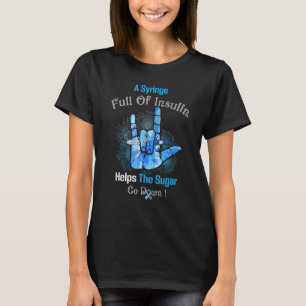 asl love sign hand diabetes awareness apparel  a s T-Shirt