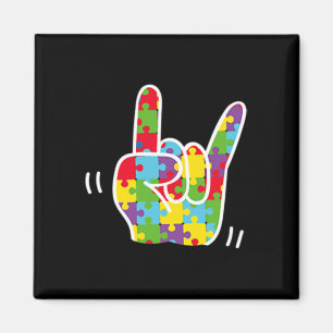 ASL Love Sign Language Autism Awareness Month ASL Magnet
