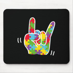 Asl Love Sign Language Autism Awareness Month Asl Mouse Pad
