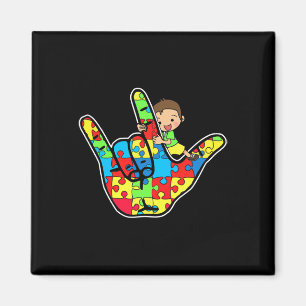 ASL Love Sign Language Autism Awareness Support Magnet