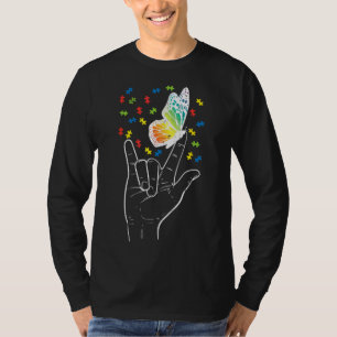 ASL Love Sign Language Autism  Awareness Support T-Shirt