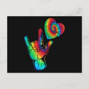 ASL Love Sign Language Autism Awareness Support Ti Postcard