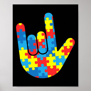 Asl Love Sign Language Autism Gift Awareness Suppo