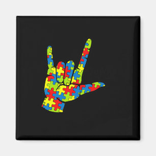ASL Love Sign Language Autism Gift Awareness Suppo Magnet