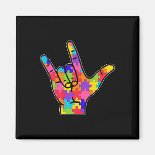 ASL Love Sign Language Autism Gift Awareness Suppo Magnet
