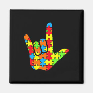 ASL Love Sign Language Autism Gift Awareness Suppo Magnet