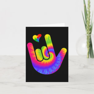 Asl Love Sign Language Hand Autism Awareness Heart Card