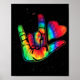 ASL Love Sign Language Hand Autism Awareness Suppo