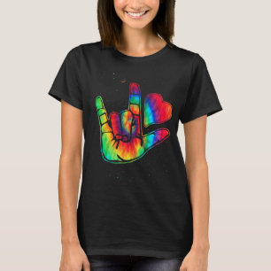 ASL Love Sign Language Hand Autism Awareness Suppo T-Shirt