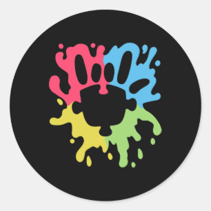 ASL Love Sign Non-verbal Autism Support Awareness Classic Round Sticker