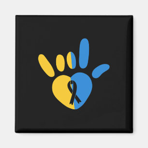 ASL Love Sign Non-verbal Down Syndrome Awareness H Magnet
