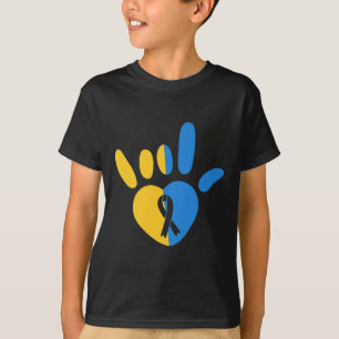 Asl Love Sign Non-verl Down Syndrome Awareness Hea T-Shirt