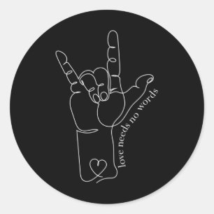 Asl Mom Dad Kids Autism Awareness Teacher Sped Dea Classic Round Sticker