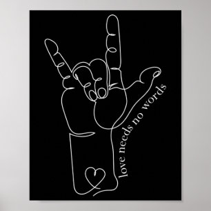 ASL Mom Dad Kids Autism Awareness Teacher SPED Dea Poster